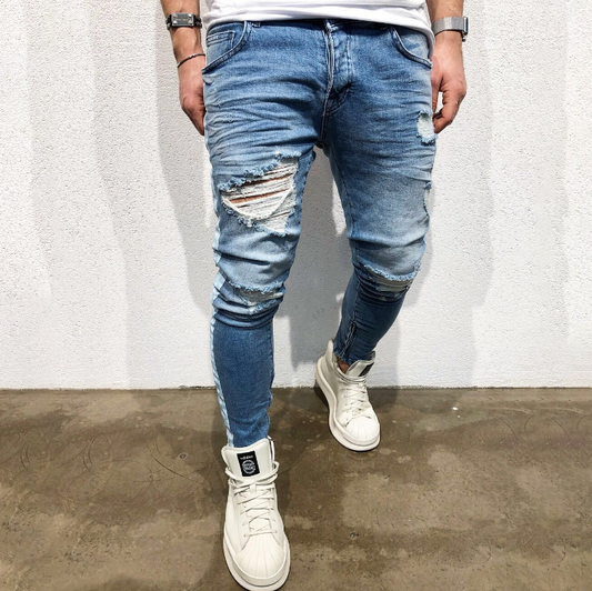 Foruwish - Beggar Jeans With Small Feet With Zipper