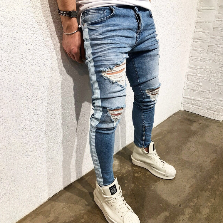 Foruwish - Beggar Jeans With Small Feet With Zipper