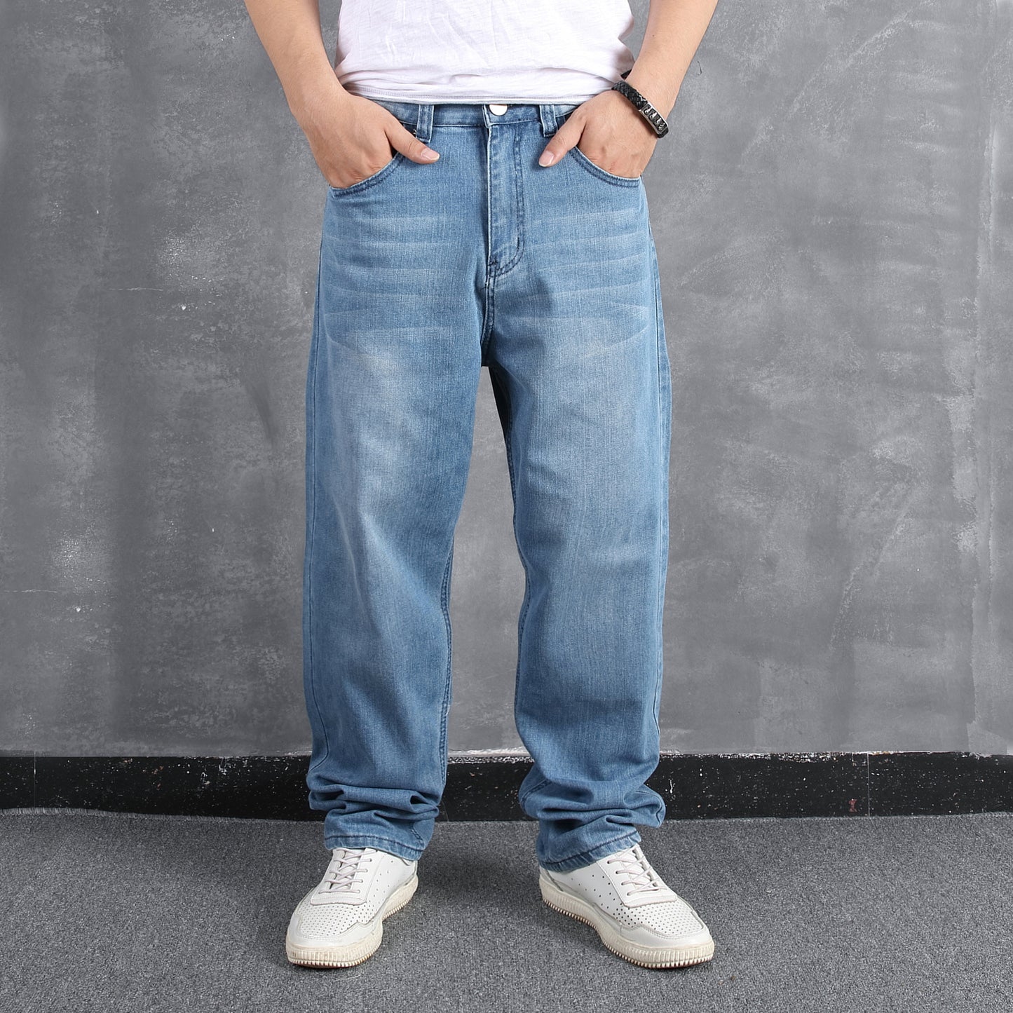 Foruwish - Men's Loose Casual Washed Stretch Jeans