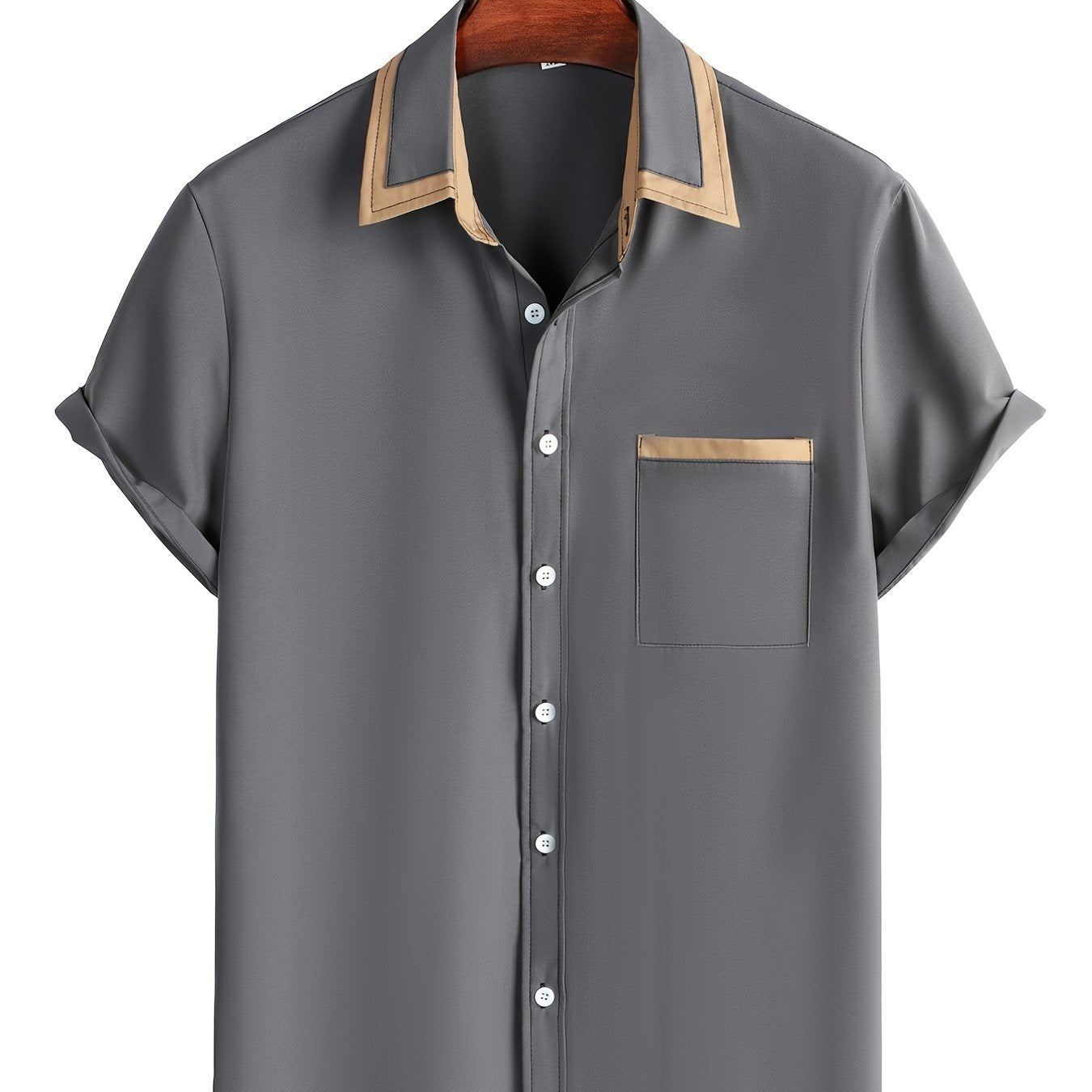 Summer Casual T-shirt: Stretchy, Buttoned, and Comfy for Men