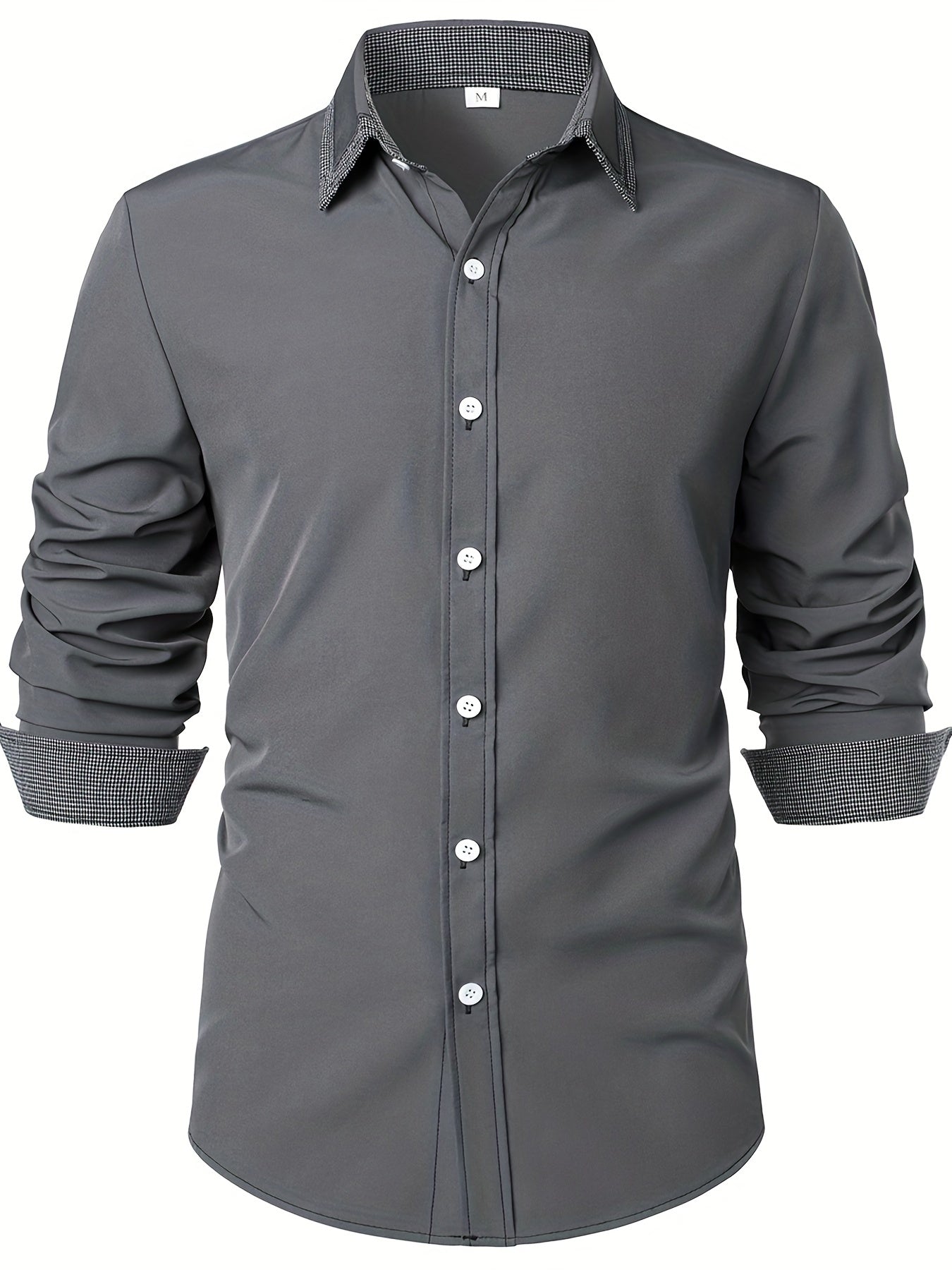 Stylish Men's Plaid Button Down Shirt - Perfect for Business Casual Dress and Comfortable Long Sleeves