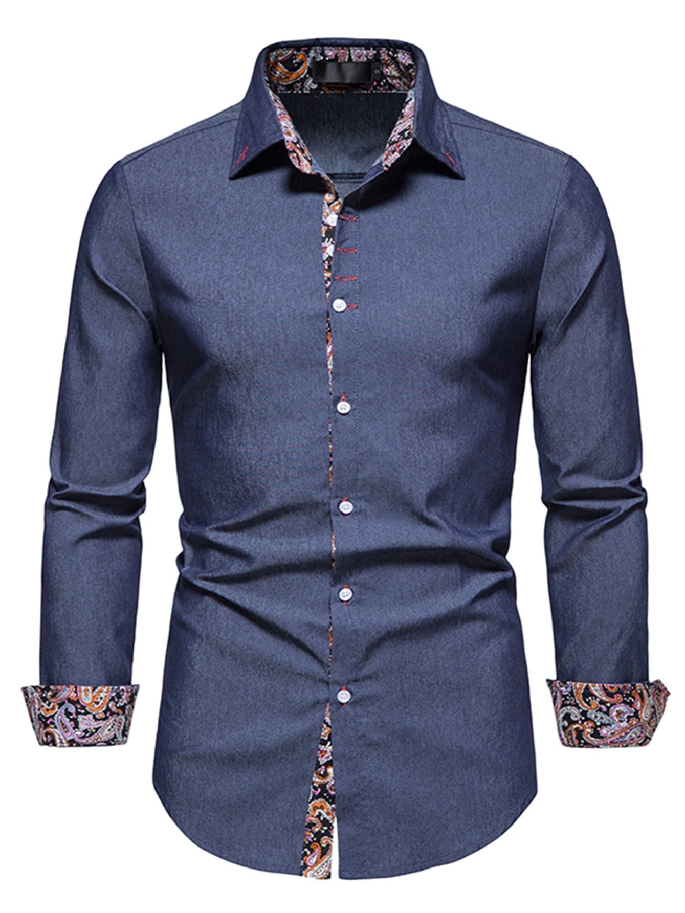 Stylish and Comfortable Men's Denim Clash Shirt with Long Sleeves