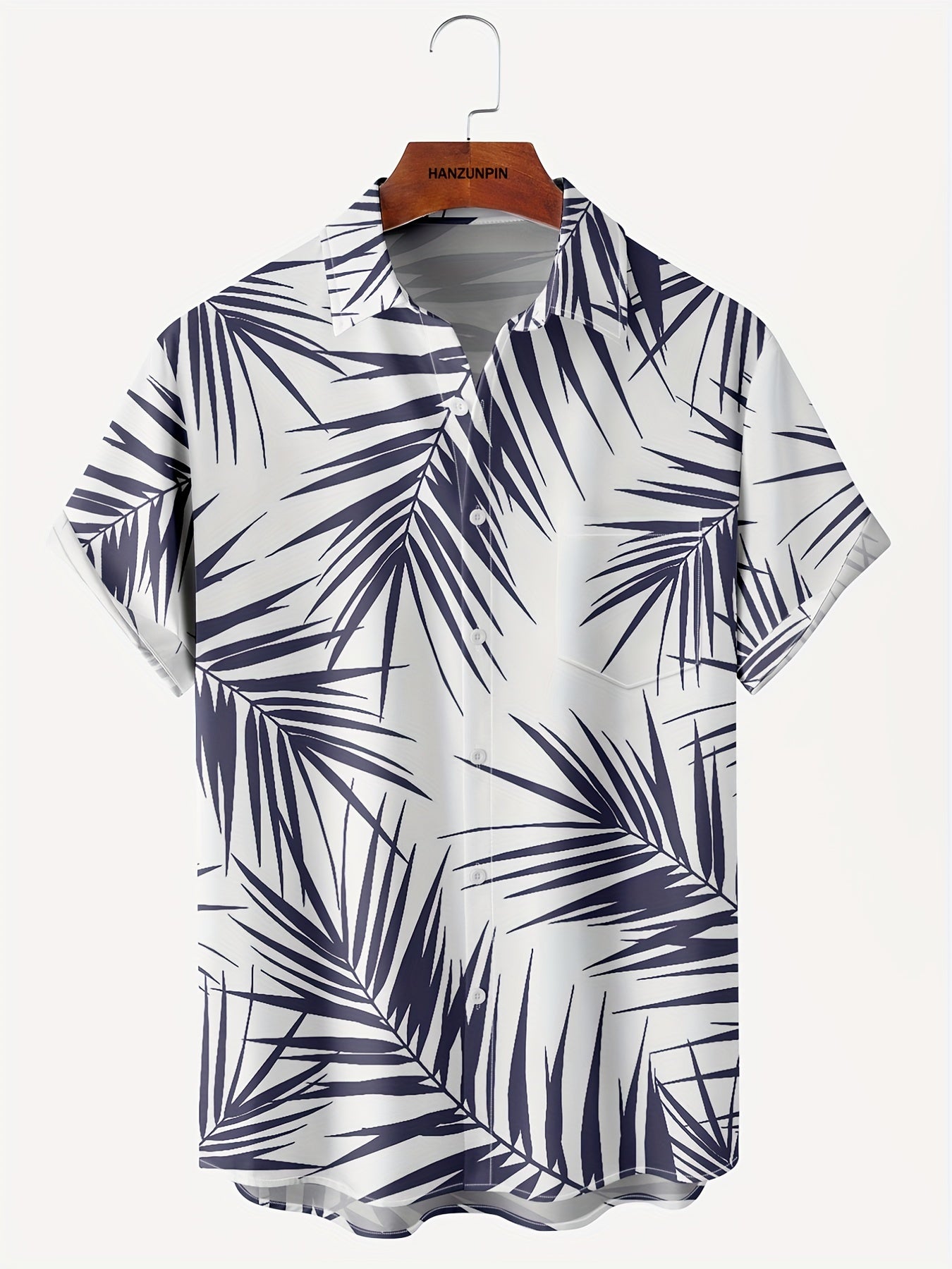 Coconut Print Men's Short Sleeve Shirt - Hawaiian Style Casual Wear