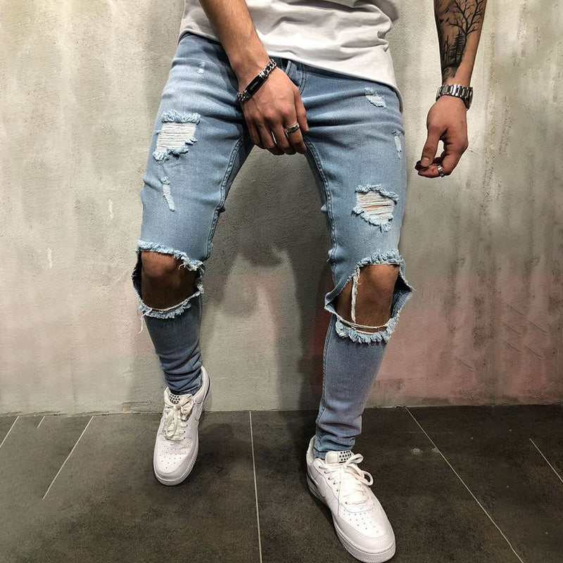 Foruwish - Men's Casual Fashion Ripped Slim Fit Jeans