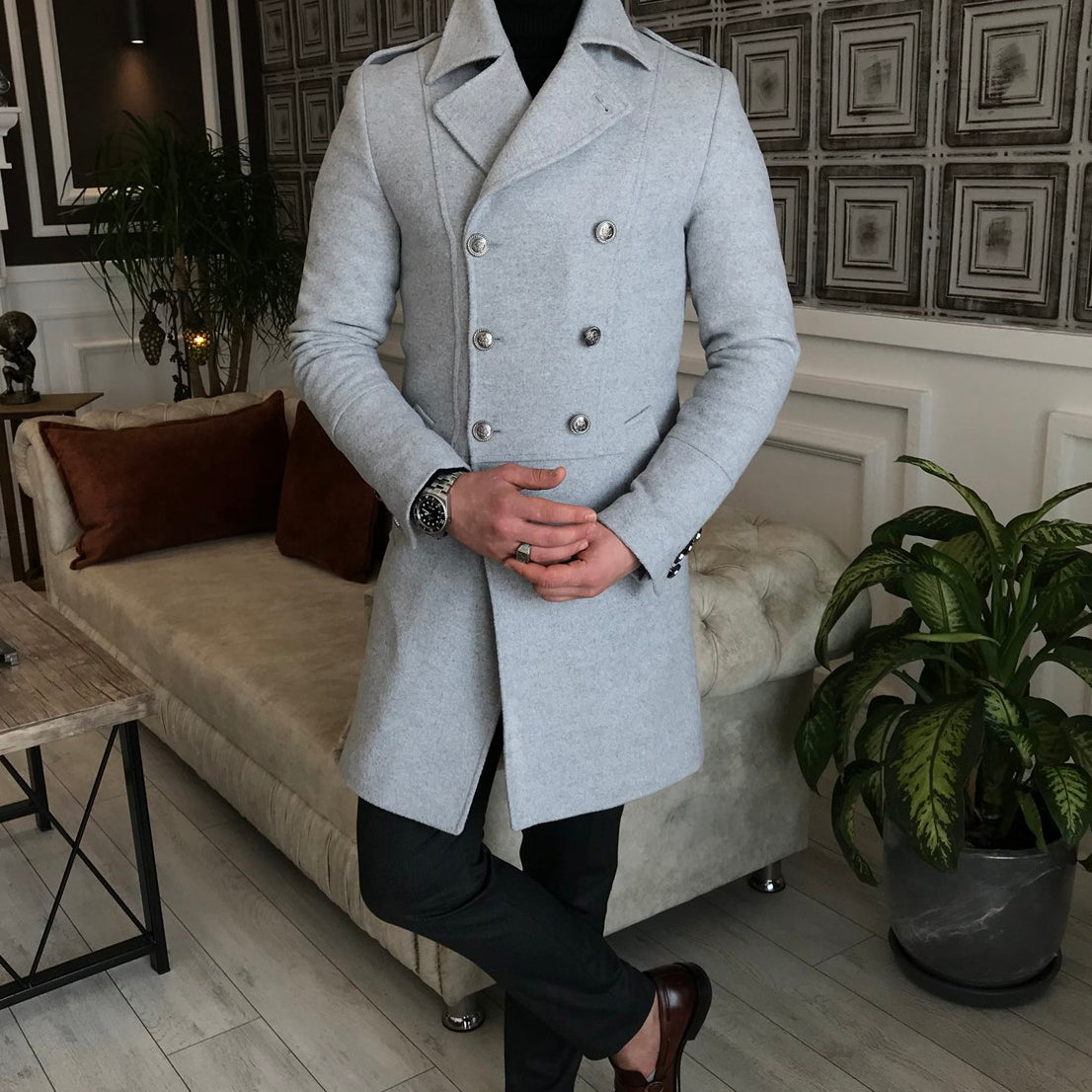 Foruwish - Italian Double-breasted Coat