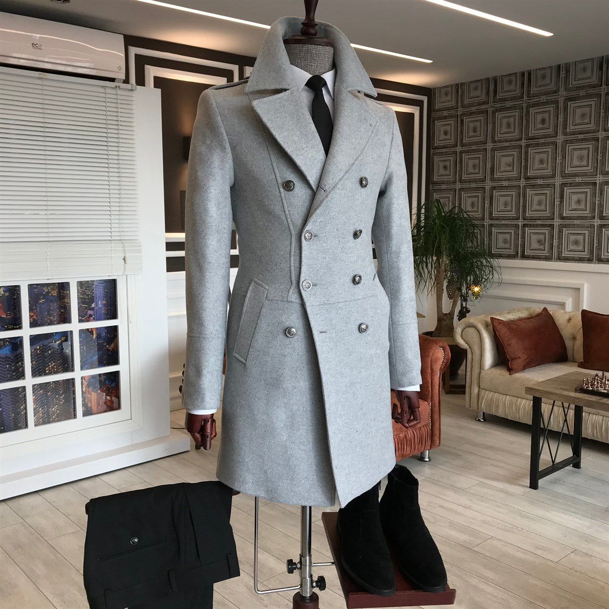 Foruwish - Italian Double-breasted Coat