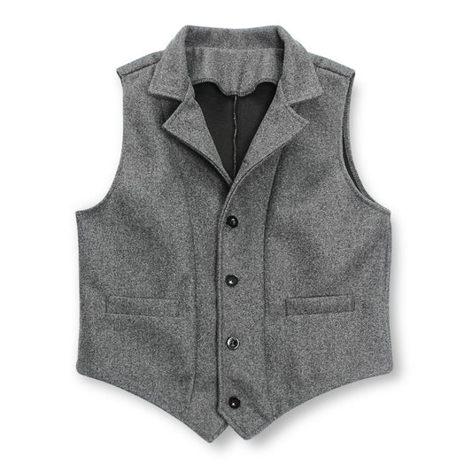 Foruwish - Men's Solid Rugged Fleece  Grey Color Vest Thick Woolen Wool With Big Pocket Ture Size For Work Wear