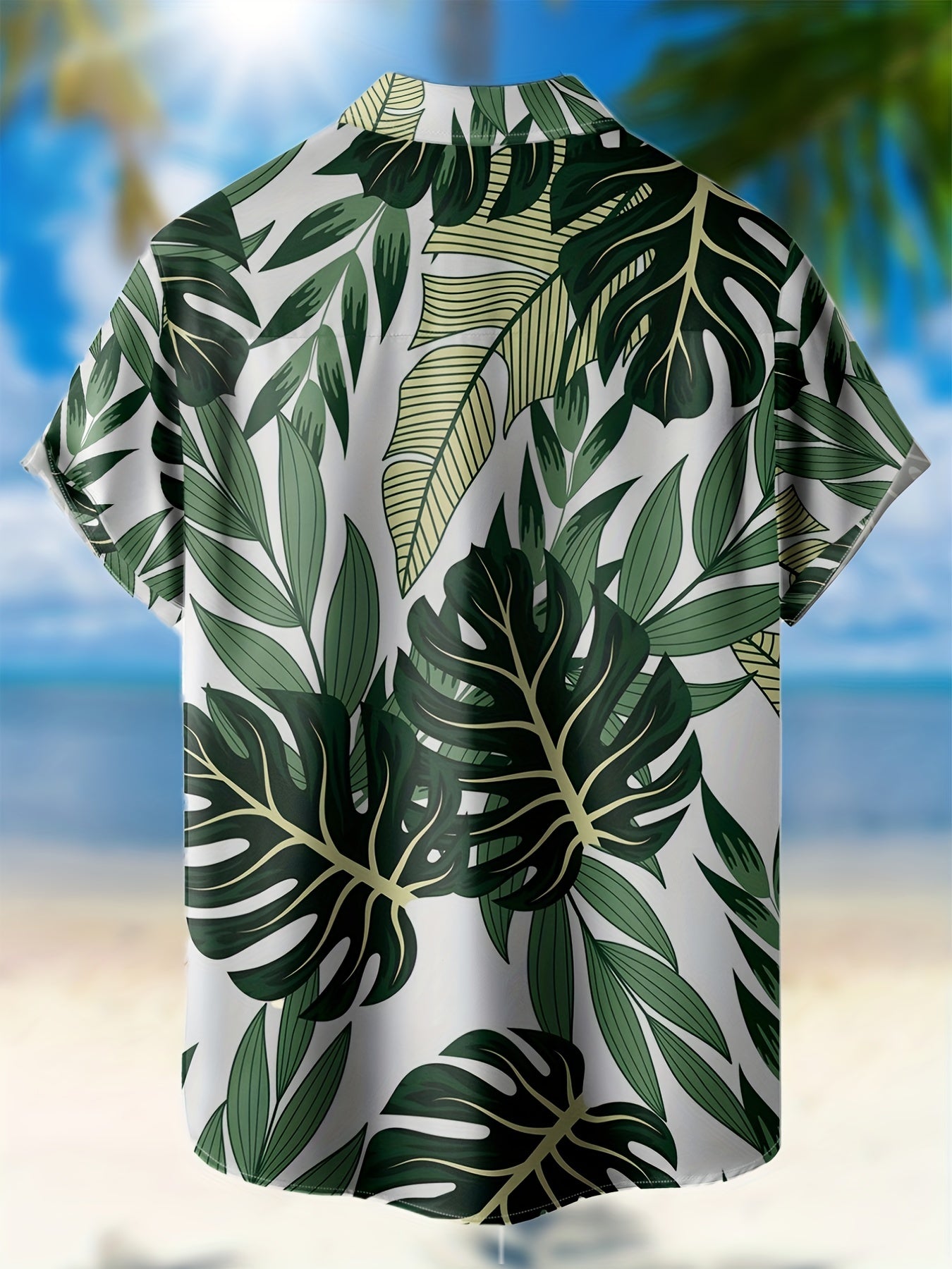 Coconut Print Men's Short Sleeve Shirt - Hawaiian Style Casual Wear