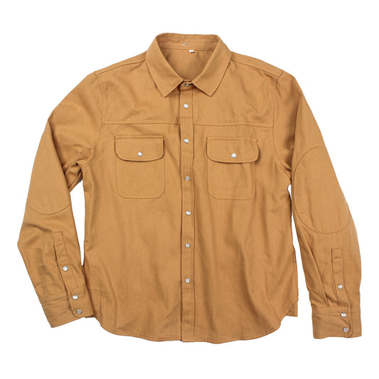 Foruwish - Men's Retro Yellow So4 Cotton Jacket Rust Brown John/Kevin Costner  Canvas Cotton Shirt  Oversize Long Sleeve West Shirt Jacket Ture To US Size