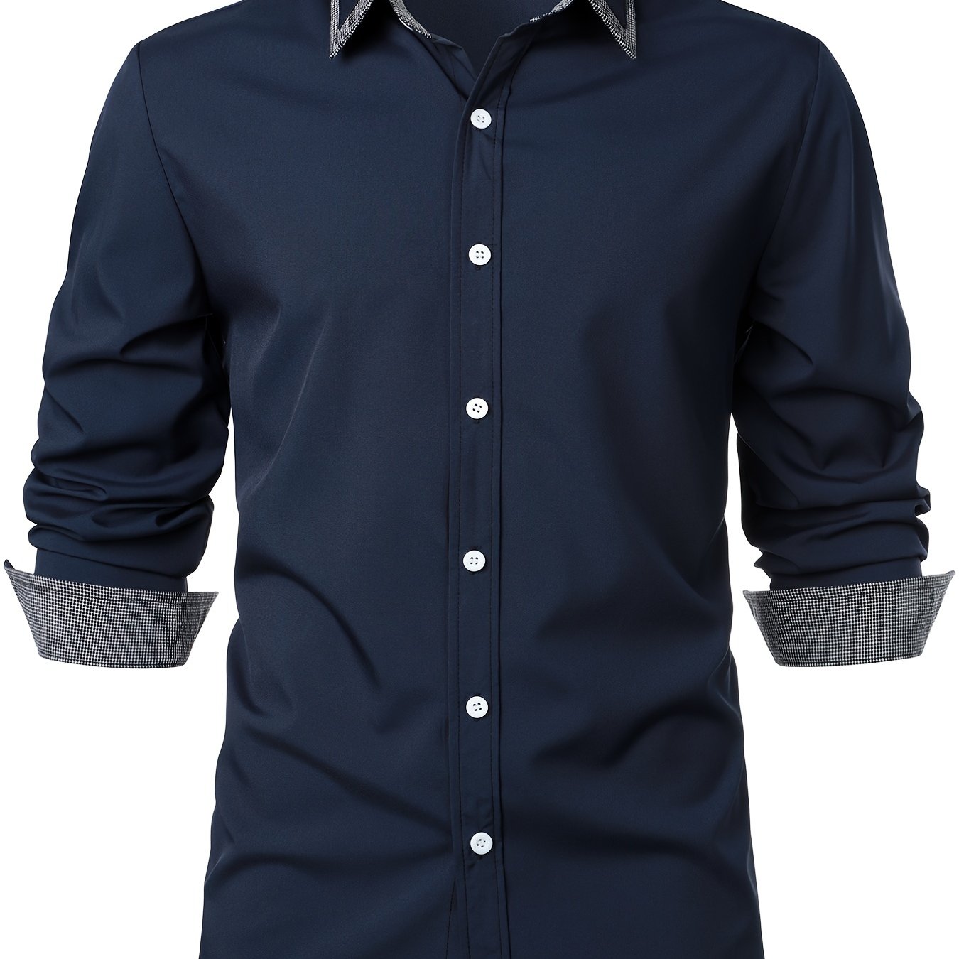 Stylish Men's Plaid Button Down Shirt - Perfect for Business Casual Dress and Comfortable Long Sleeves