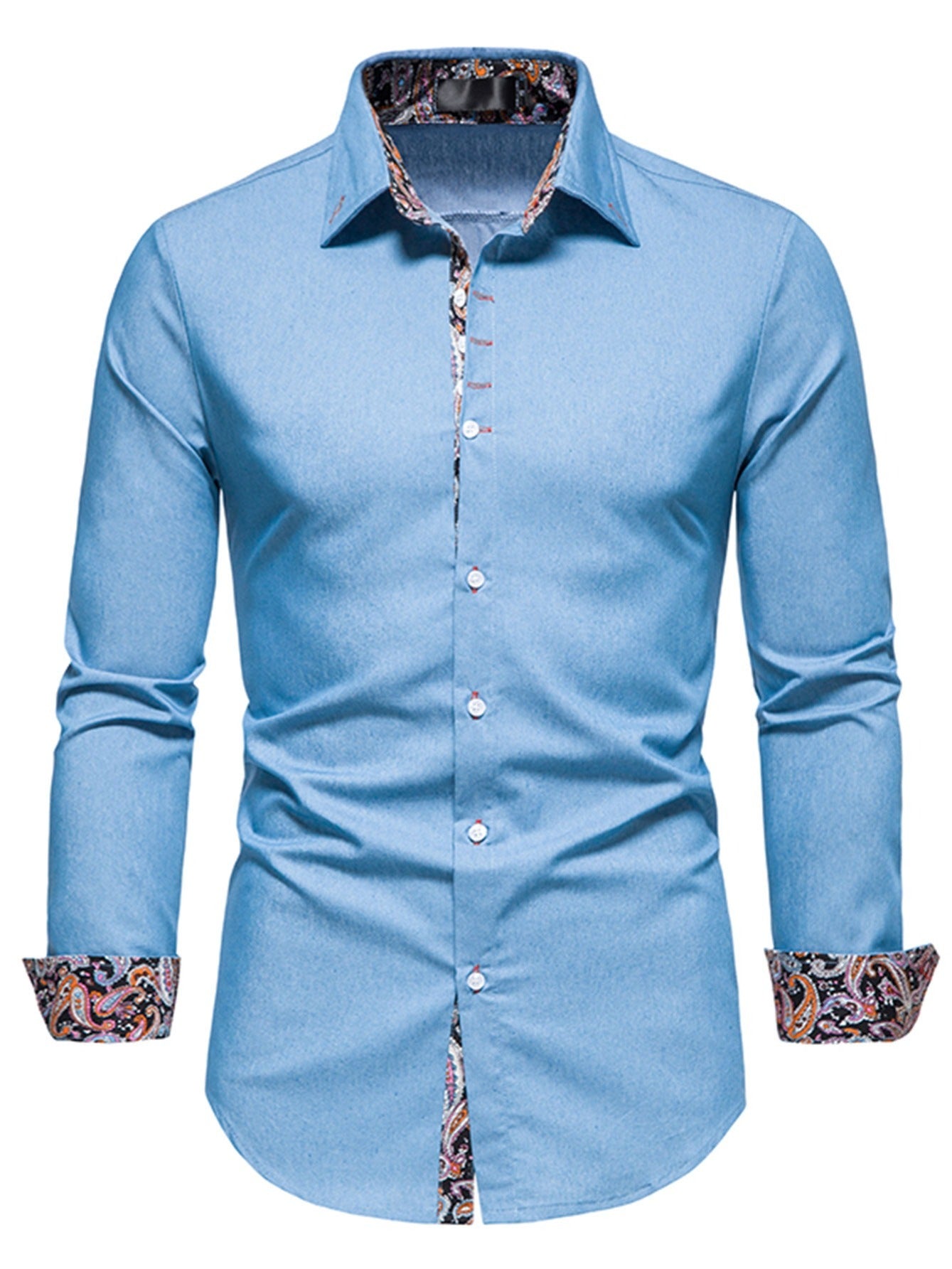 Stylish and Comfortable Men's Denim Clash Shirt with Long Sleeves