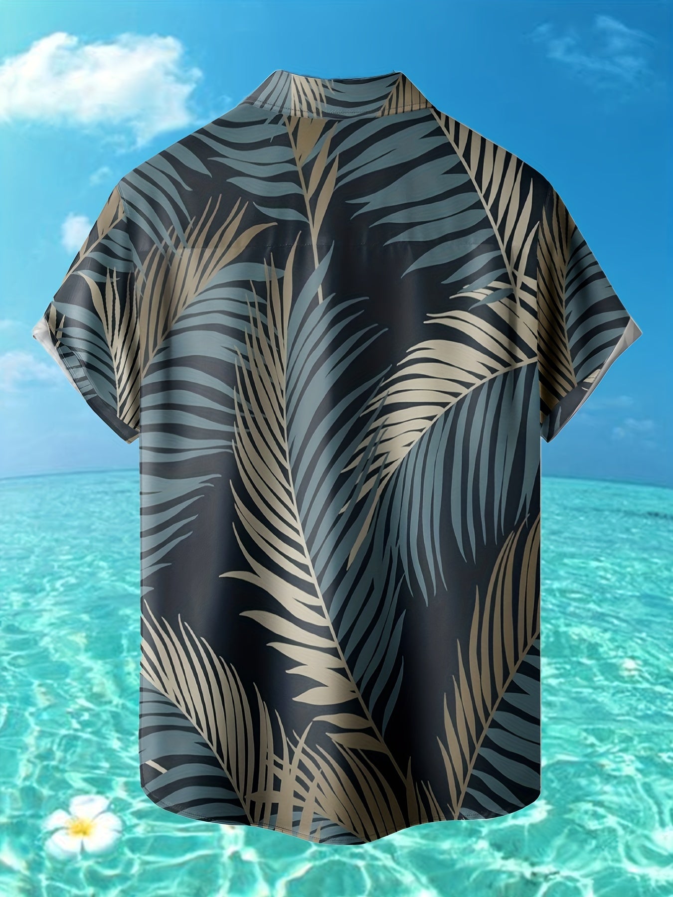 Coconut Print Men's Short Sleeve Shirt - Hawaiian Style Casual Wear