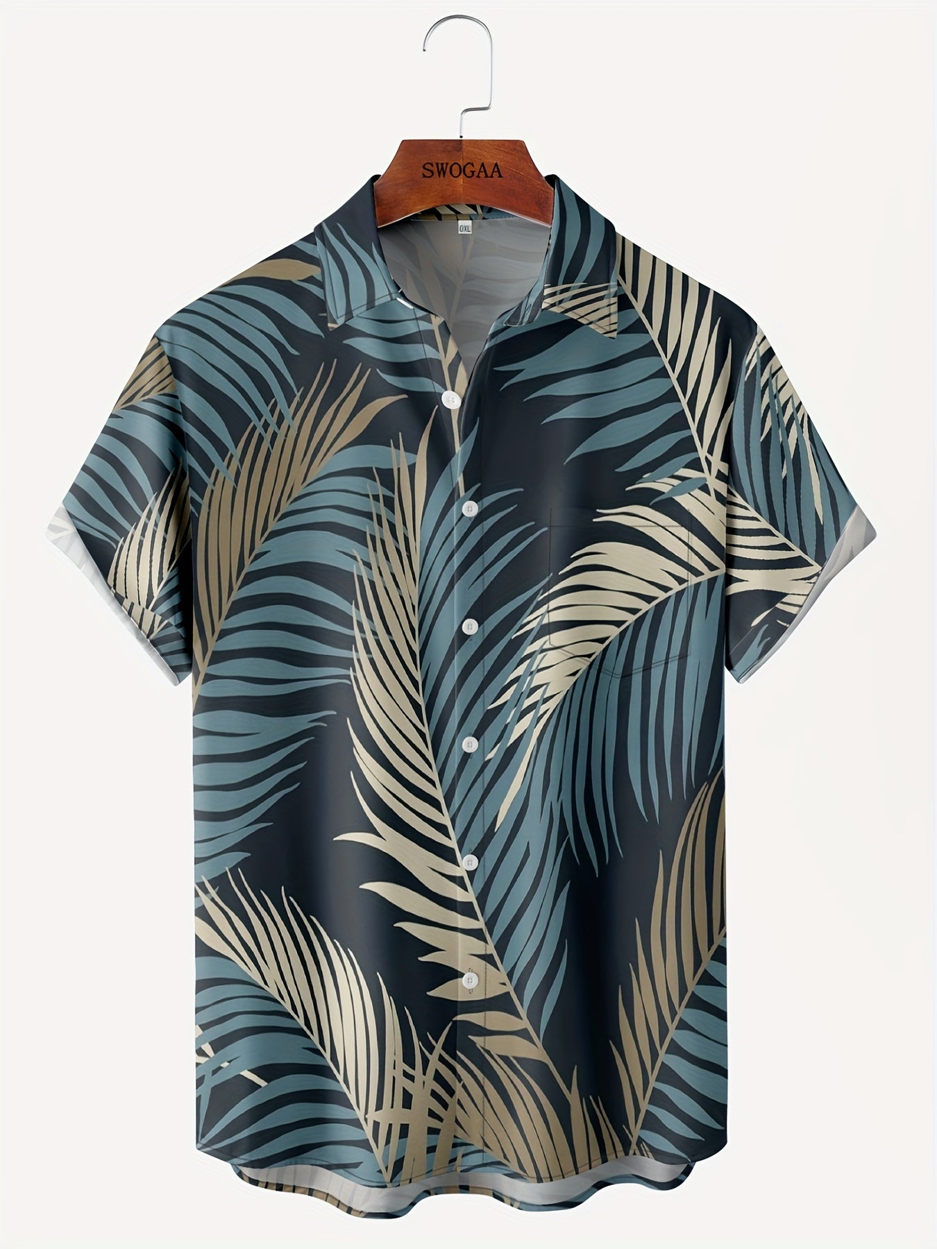 Coconut Print Men's Short Sleeve Shirt - Hawaiian Style Casual Wear