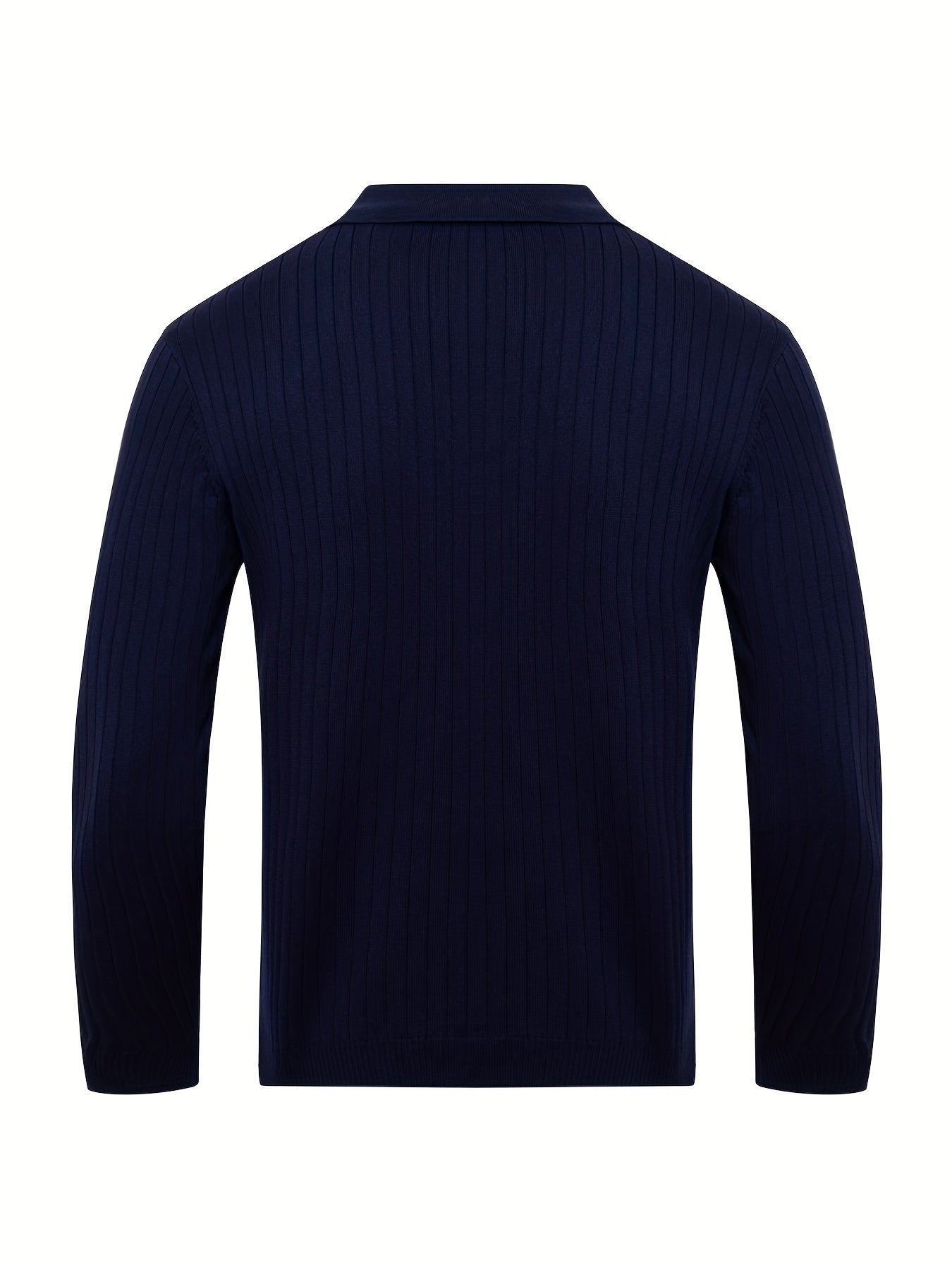 Foruwish - Chic Knit Shirt, Men's Casual Stylish Lapel Middle Stretch V-Neck Pullover Sweater For Winter Autumn