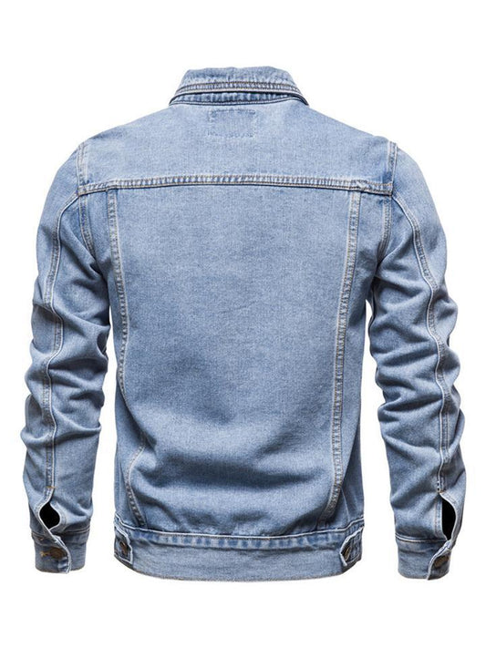 Foruwish - Mens Classic Slim Fit Casual Denim Jackets