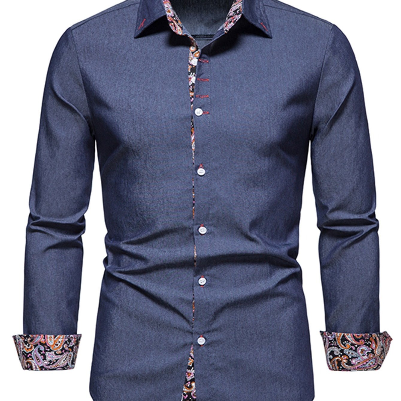 Stylish and Comfortable Men's Denim Clash Shirt with Long Sleeves