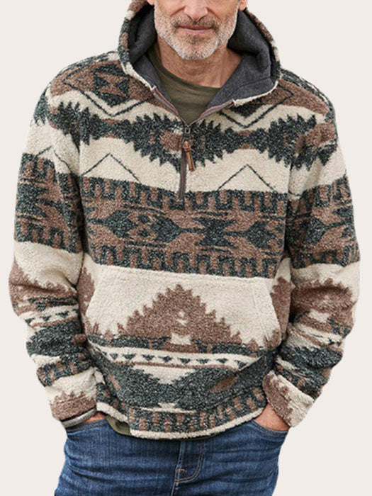 Foruwish - Printed Long Sleeve Aztec Hoodies Men