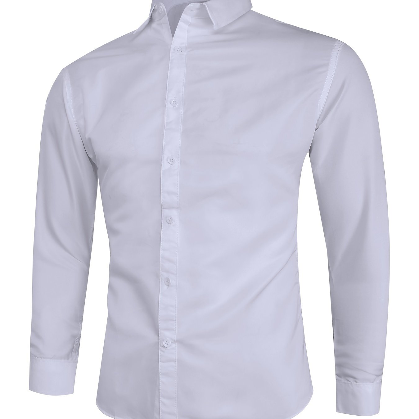 Solid Color Business Shirt: Slim Fit, Allows for a Sleek Look and Comfortable Wear.