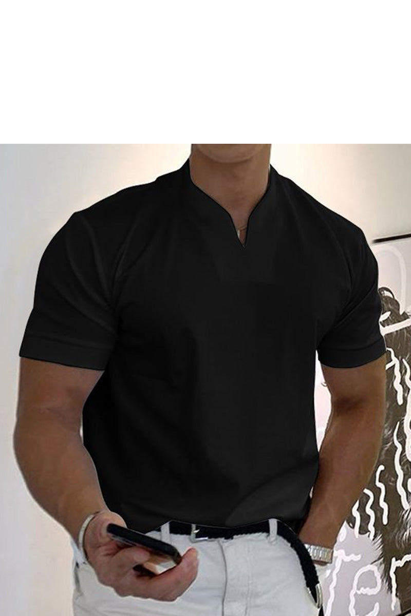 Foruwish - Men Gentlemans Business Short Sleeve Fitness T-Shirt