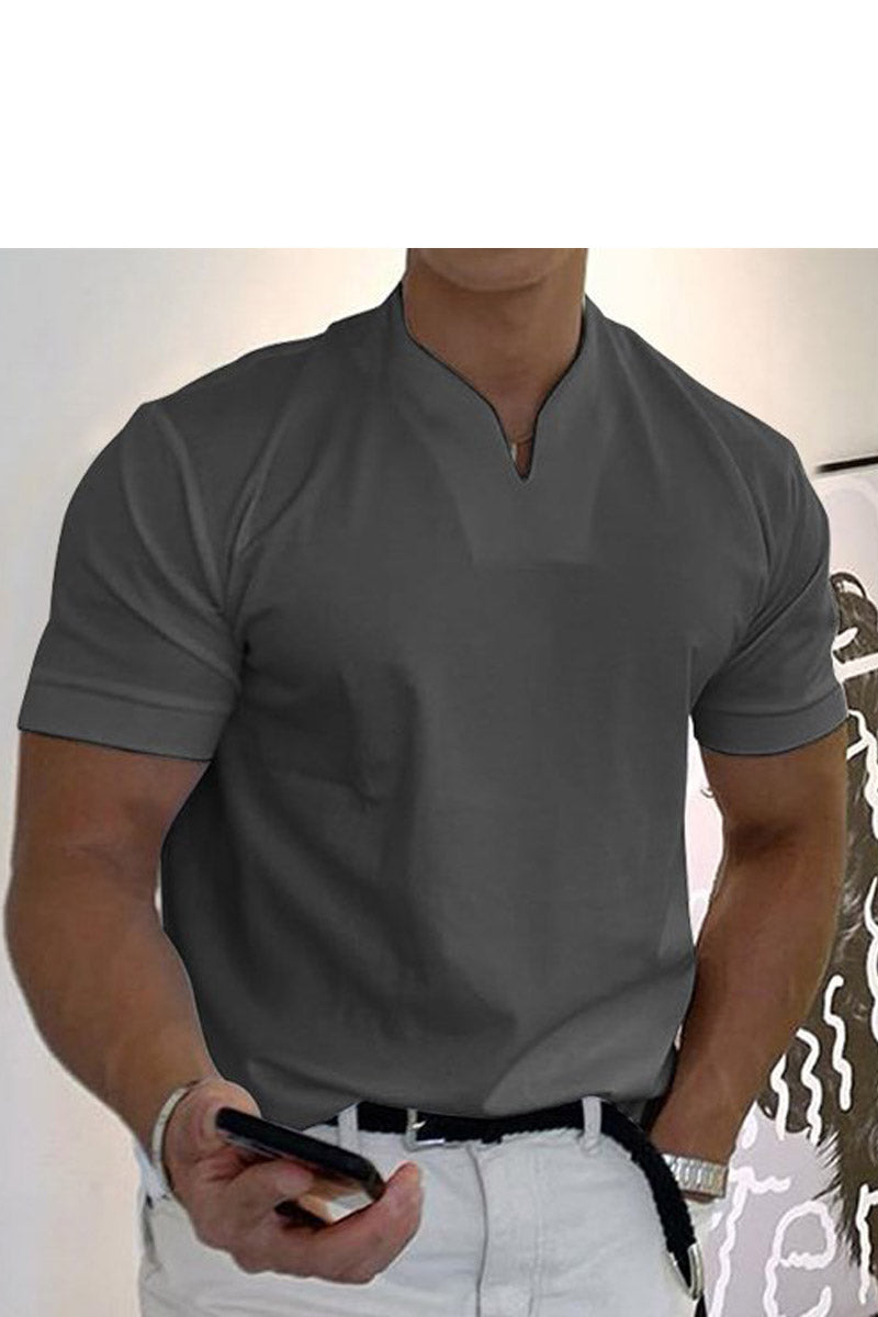 Foruwish - Men Gentlemans Business Short Sleeve Fitness T-Shirt