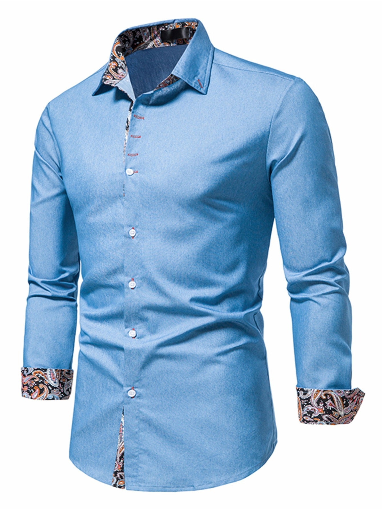 Stylish and Comfortable Men's Denim Clash Shirt with Long Sleeves