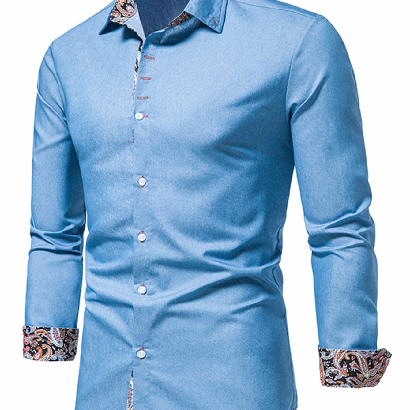 Stylish and Comfortable Men's Denim Clash Shirt with Long Sleeves