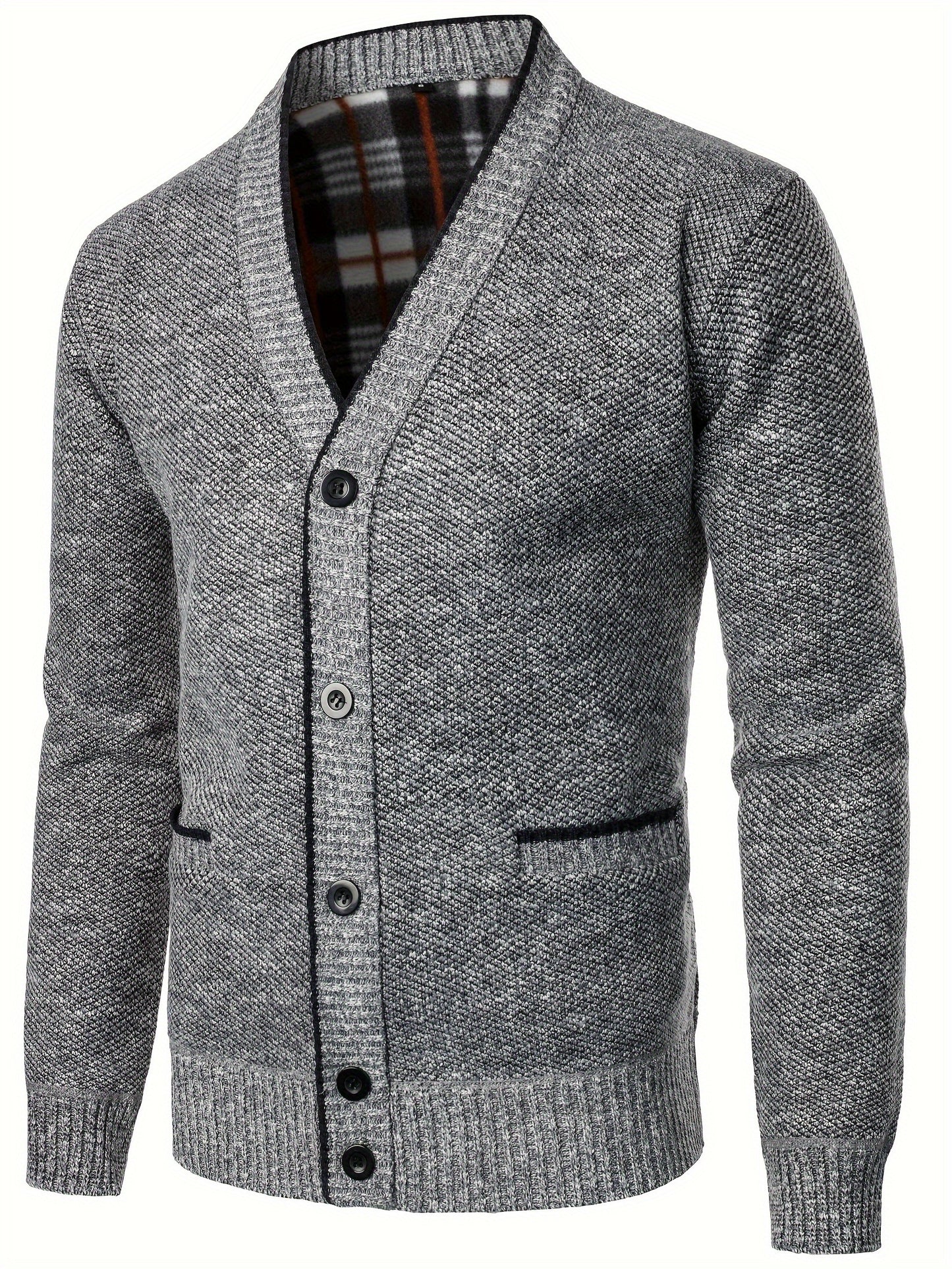 Foruwish - Men's V-neck Cardigan Casual Knit Jacket For Fall Winter Men Clothes Best Sellers