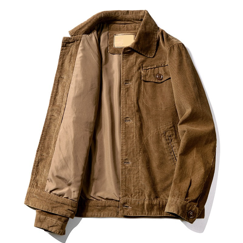 Foruwish - Men's Retro Work Jacket Classic Corduroy jacket for Men