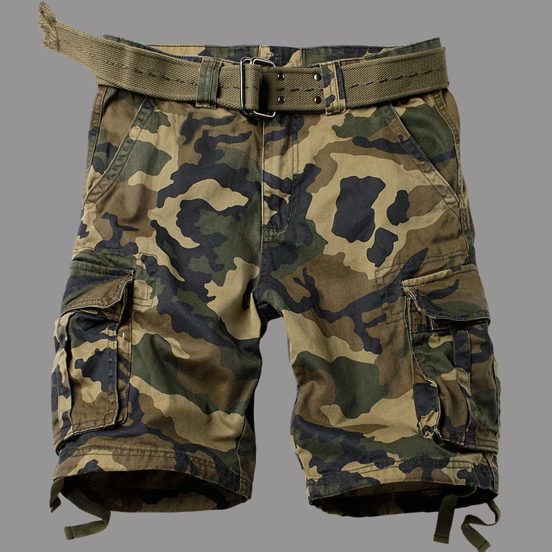 2023 summer Korean style camouflage Military cargo shorts men loose washing Multi-pocket cargo shorts for men 29-42