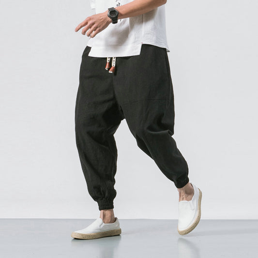 New Men‘s Jogging Pants Streetwear Loose Casual Cotton Linen Trouser Man  Harem Pants Harajuku Oversized Men Sweatpants 5XL