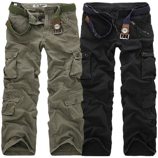 Men Cargo Pants High Quality Casual Loose Multi Pocket Camouflage Military Pants Men's street Joggers Plus Size 44 Long Trousers