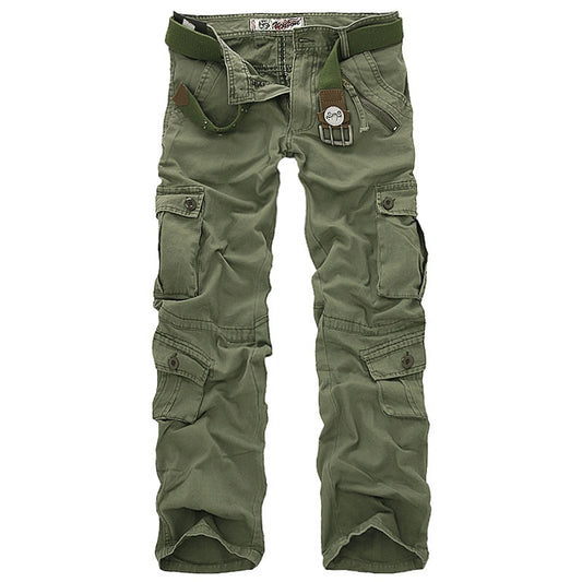 Cargo Pants Men Military Straight Trousers Mens Casual Cotton Camo Multi-Pocket Pants Man Joggers Hip Hop Long Trouers