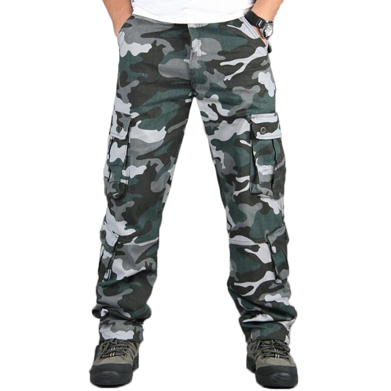 Camo Pants Men Military Multi Pocket Cargo Trousers Hip Hop Joggers Urban Overalls Outwear Camouflage Tactical Pants Wholesale