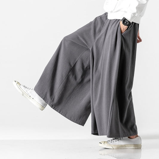 Autumn Men’s Causal Baggy Pants Fashion Solid Color Jogging Pants Men Cotton Loose Traditional Wide Leg Pants Woman Dropshipping