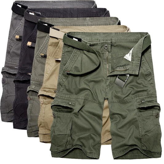 spring summer solid color Tooling shorts men loose washing Multi-pocket tactical cargo cotton shorts for men size 29-40