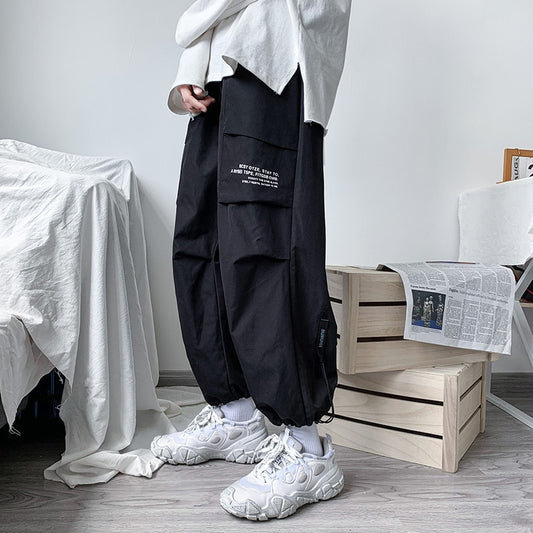 Black Cargo Pants Men‘s Hip Hop Streetwear Fashion Jogger Harem Trousers Man Casual  Sweatpants 2021 New Male Pants Big Size 5XL