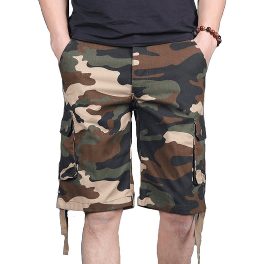 Summer Shorts Men Outwear Camouflage Overseas Mens Loose Multi Pockets Work Cargo Shorts Leisure Sports Beach Capris Short Pants