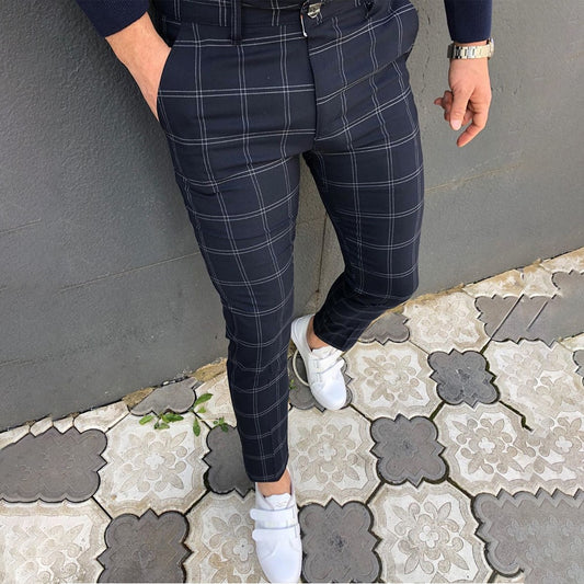 Men Clothing Hot Work Stretch Pants Spring Autumn New Fashion Grey Blue Multicolor Casual Trousers Pencil Pants For Men Business