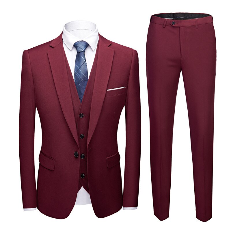 Men's 3 Piece Suits Elegant Wedding Dress Blazers Set Luxury Full Coat Pants Design With Business Fit Jacket And Vest