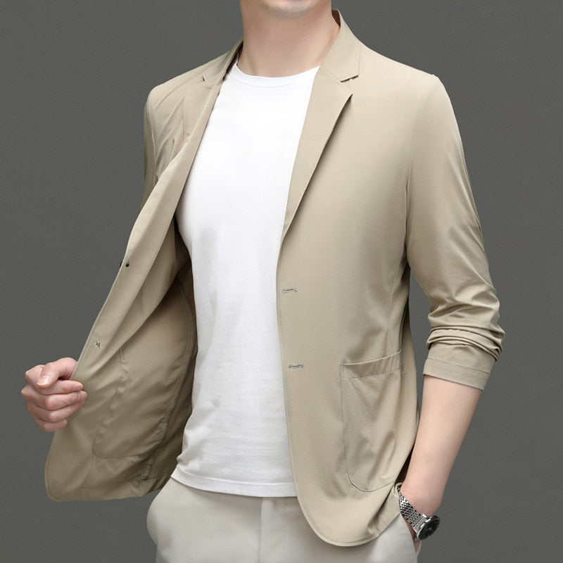 Summer Sun Protection Suit Men's 2023 New Ice Silk Lightweight Spring and Autumn Small Suit Large Size Single Western Coat