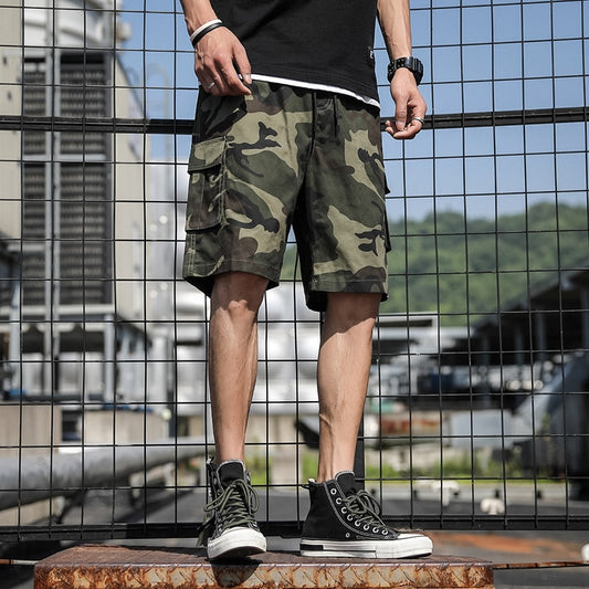 Summer Men's Cotton Shorts Multi-Pocket Camo Cargo Shorts Fashion Beach Pants Trend Loose High-Quality Large Size Sports Shorts