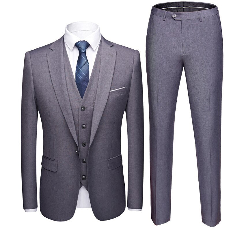 Men Wedding 2 Pieces Suit 3 Set Blazers Full Luxury Coat Pants Design Latest Vest Business 2022 Slim Fit Jacket Trousers