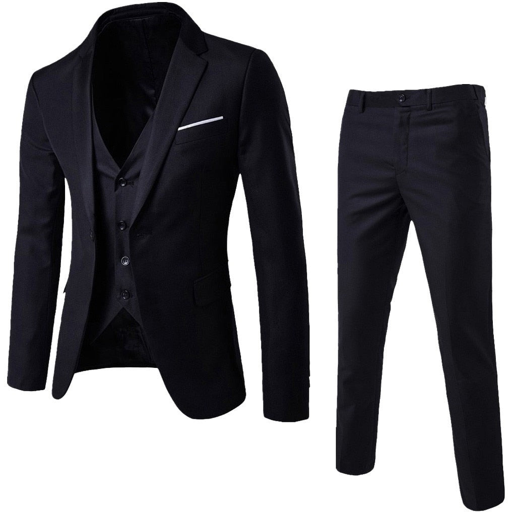 Men's 3 Piece Suits Elegant Wedding Dress Blazers Set Luxury Full Coat Pants Design With Business Fit Jacket And Vest