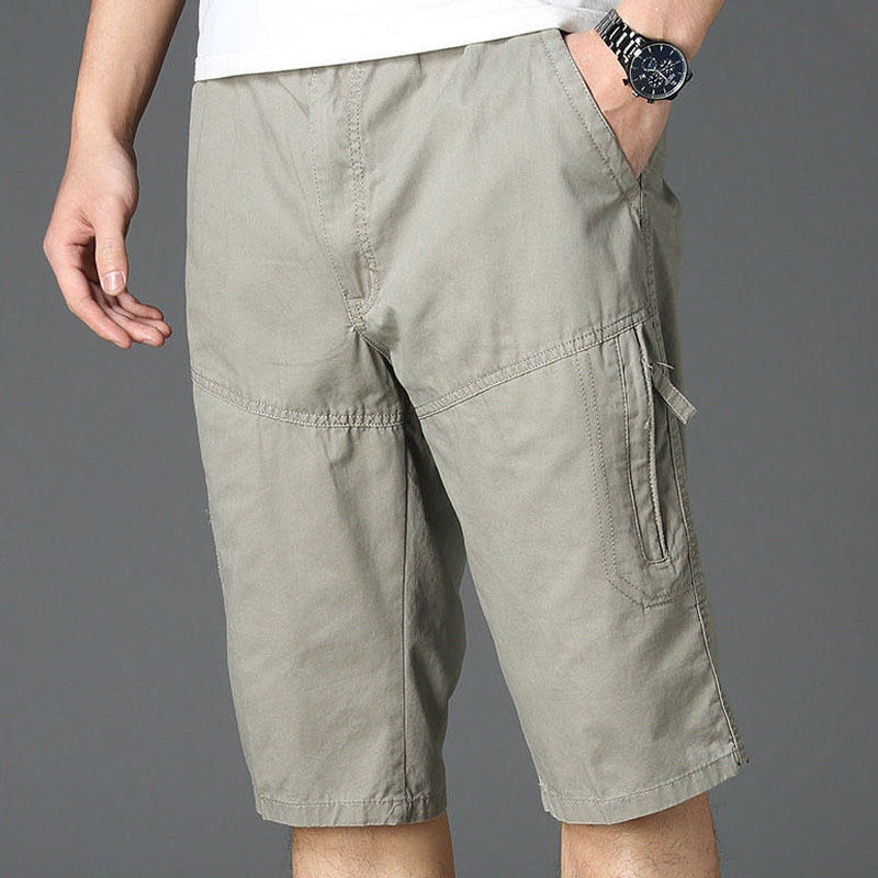 2023 Men's Summer Multi Pockets Casual Cargo Shorts Plus Size 100% Cotton Shorts For Men Loose Outwear Jogger Shorts Male 6XL