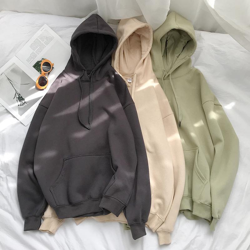 Hooded Sweatshirt Men Women Oversized Hoodie Long Sleeve Pullover Solid Couple Clothes Boys Grils Casual Hoodies Spring Winter