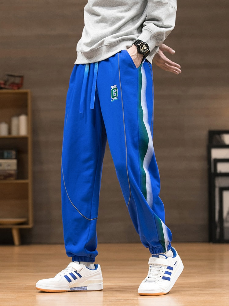 2023 New Men's Joggers Sweatpants Plus Size Streetwear Fashion Letter Embroidery Cotton Casual Sweats Loose Harem Pants 8XL