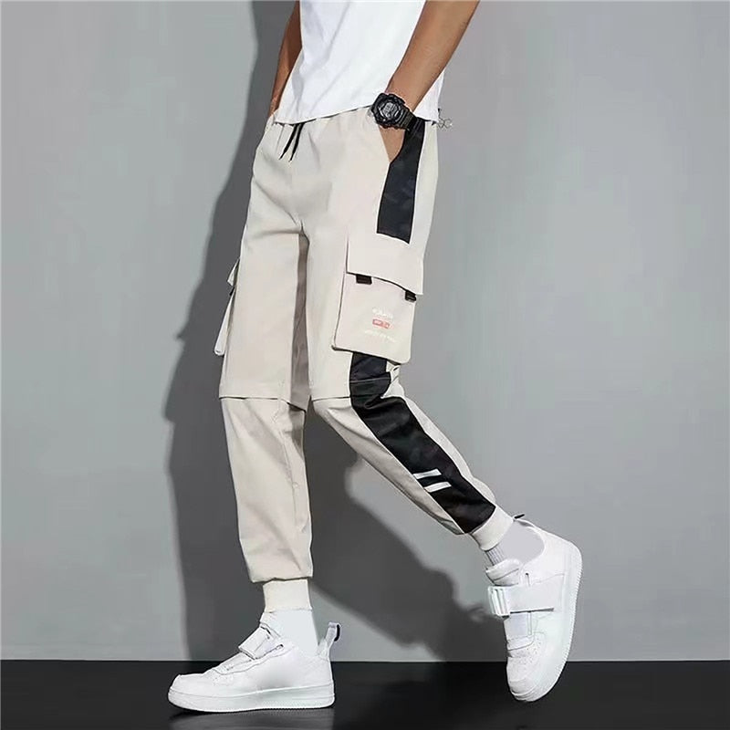 Men Summer Pants Cargo Work Trousers Stretch Waist Loose Multi Pocket Casual Trousers Pants Sports Outdoor Wearing Trousers