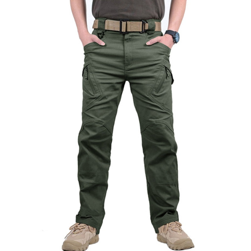 Outdoor Military Tactical Pants Men's Casual Loose Zipper Pocket Solid Color Cargo Pants X9 Men's Sports Combat Jogging Trousers