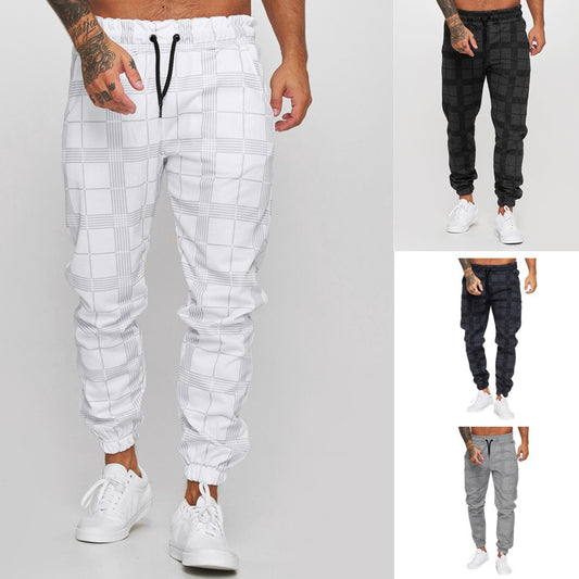 New Jogger Men's Casual Pants Plaid Trousers Fashion Streetwear Men's Cargo Pants Fitness Gyms Sweatpants Mens Clothes