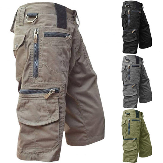 Military Cargo Shorts Men Tactical Joggers Shorts Solid Color Multi Pockets Summer Relaxed Fit Straight Cargo Shorts Streetwear